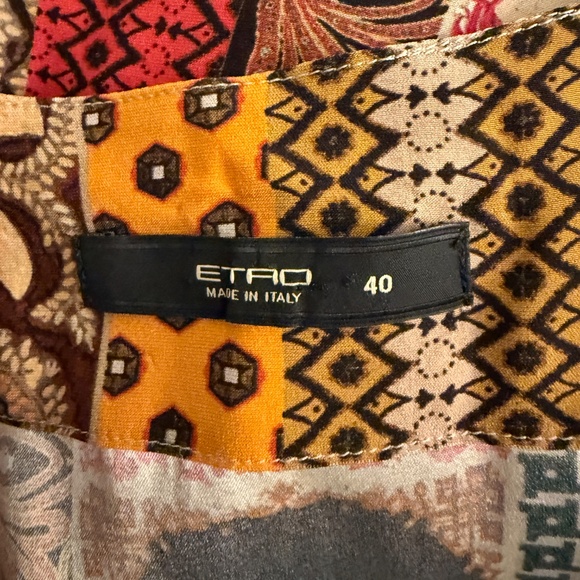 ETRO Patterned Ruched Scarf Print Silk Top IT 40 / 4 / S - Picture 3 of 7